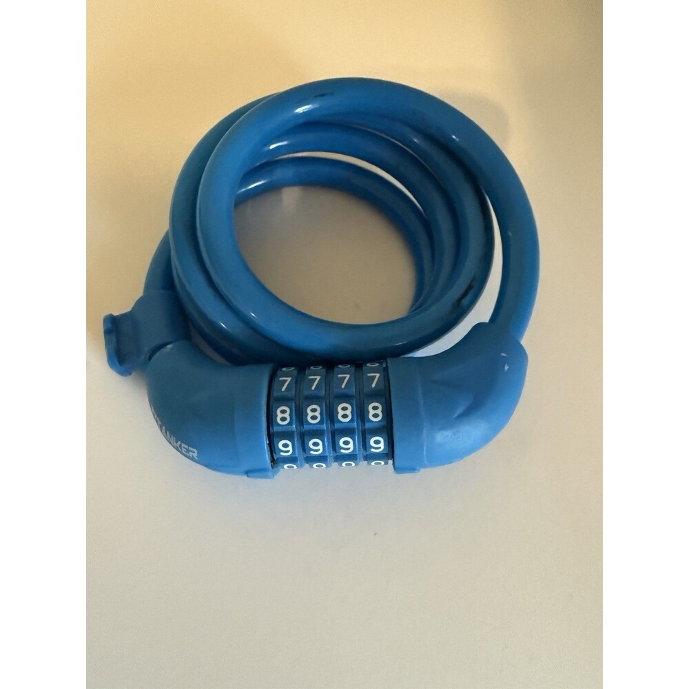 Titanker 4ft Self-Coiling Blue 4 Digit Bike Lock Cable Lock for Bicycle
